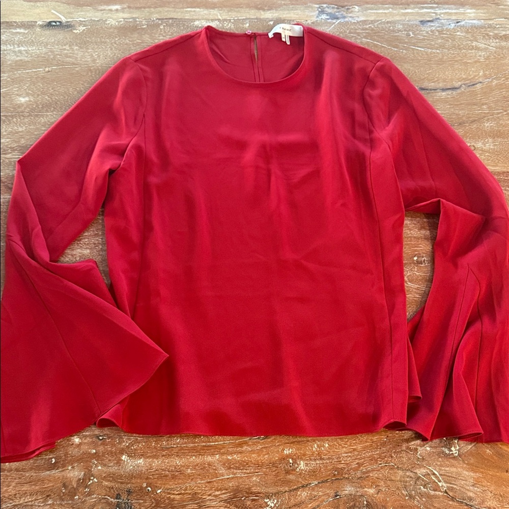 FRAME Red Bell Sleeve Blouse - new without tags